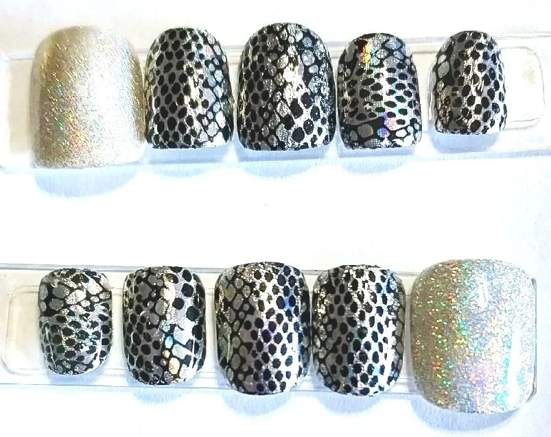 Silver Snake Nail Set