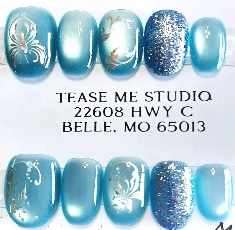 TMS-2222  Holographic Swirl Nails