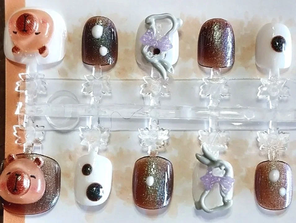 KIDS-4  Bear and Rabbit kids nail set