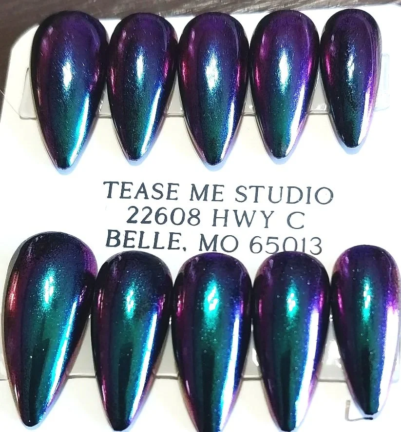 TMS-2213  Dragon Chameleon Chrome Nail Set