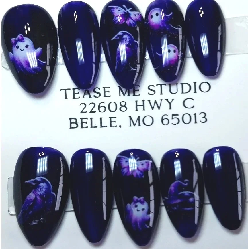 TMS-2253M  Purple Ghost Nails