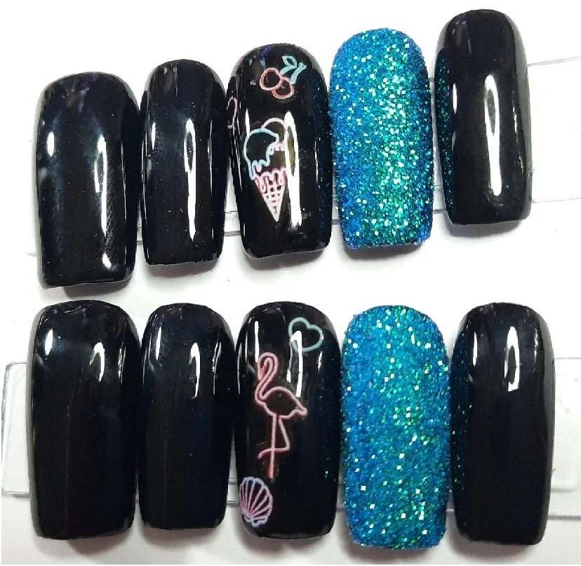 Black Neon Nails