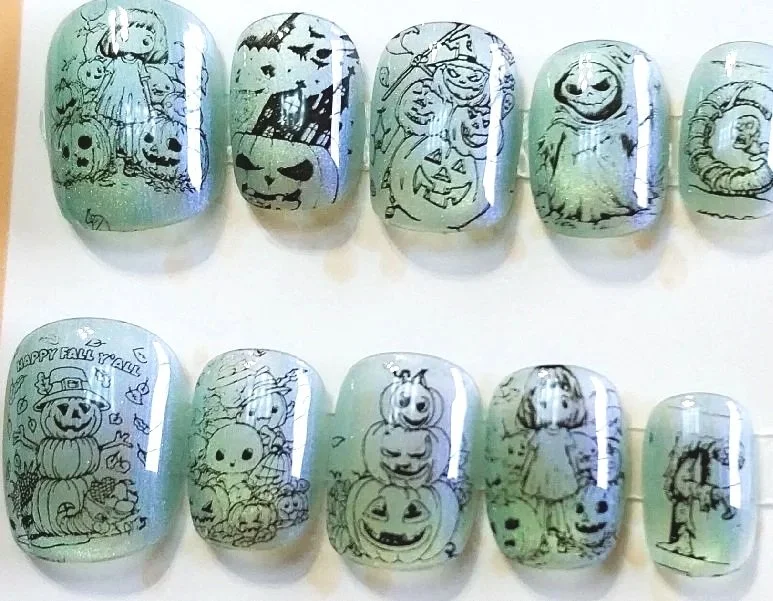 CC-871L  Halloween Cat Eye Nails