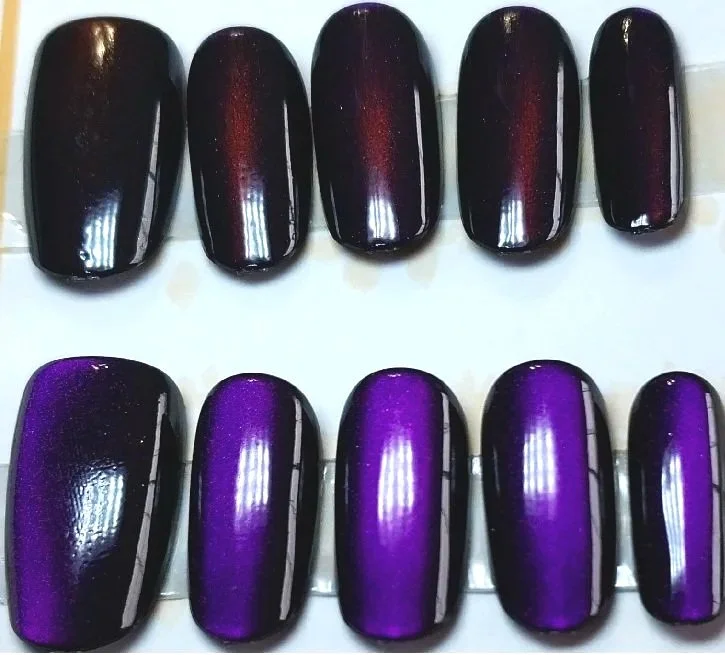 CC-884XS  Magenta Cat Eye Nail Set