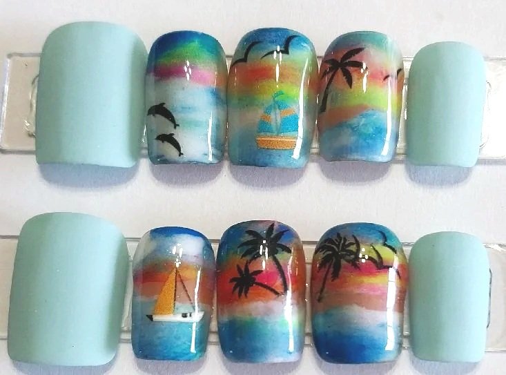 Seascape Nails