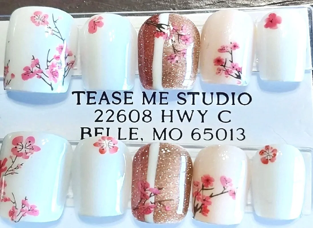 TMS-2109A  Cherry Blossom Nail Set