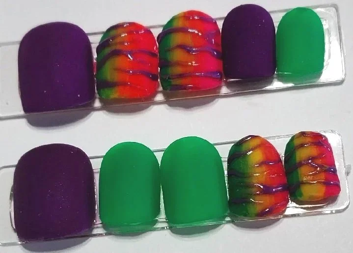 Rainbow Tiger Nails