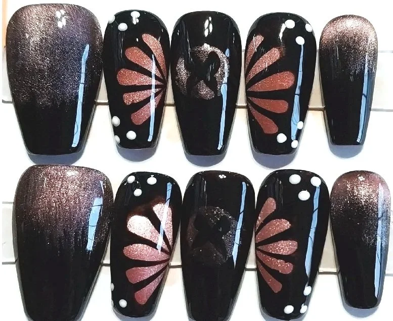 CC-598  Butterfly Cat Eye Nail Set