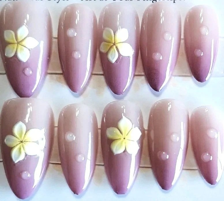 TMS-2206M-A  Purple Tropical Nails