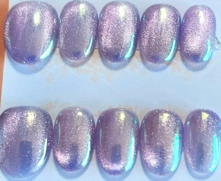 TMS-2301  Chrome Cat Eye Nails