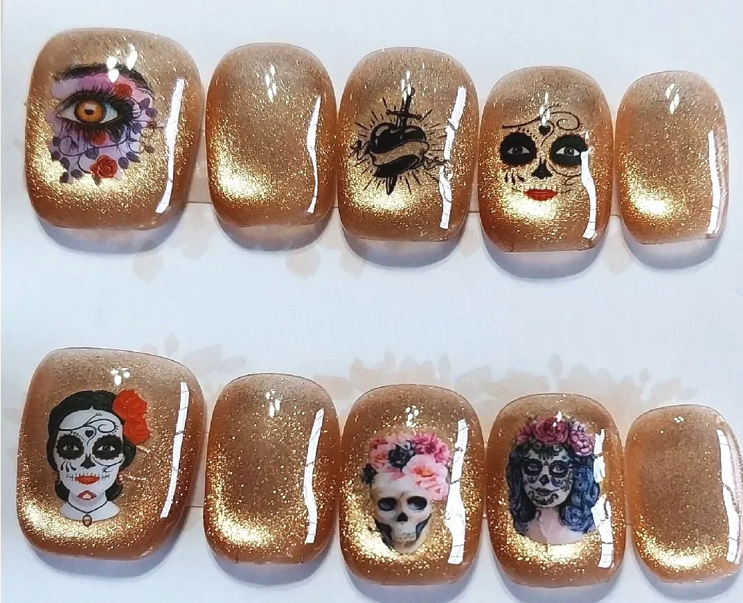 TMS-2203  Day of the Dead Nails