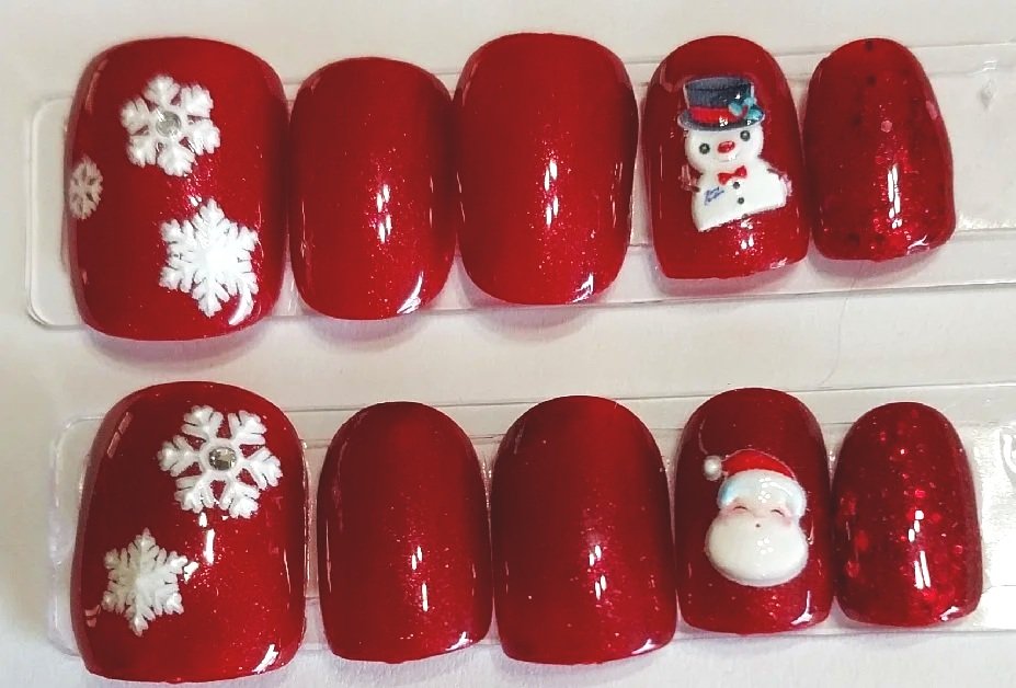 Red Frosty Nail Set