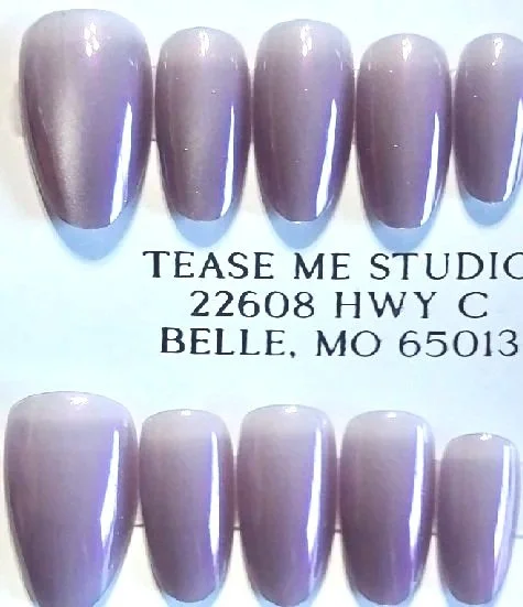 CC-707  Lavender Cat Eye Nail Set