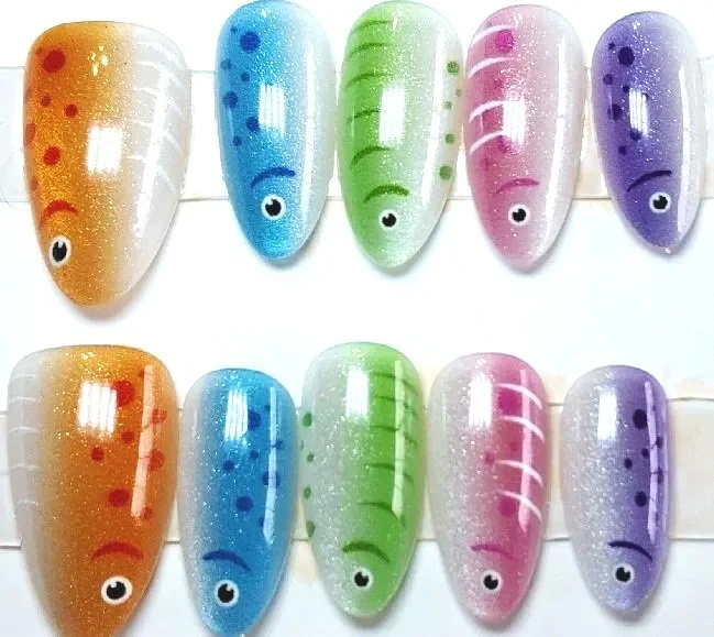 CC-612M  Fish Press On Nails