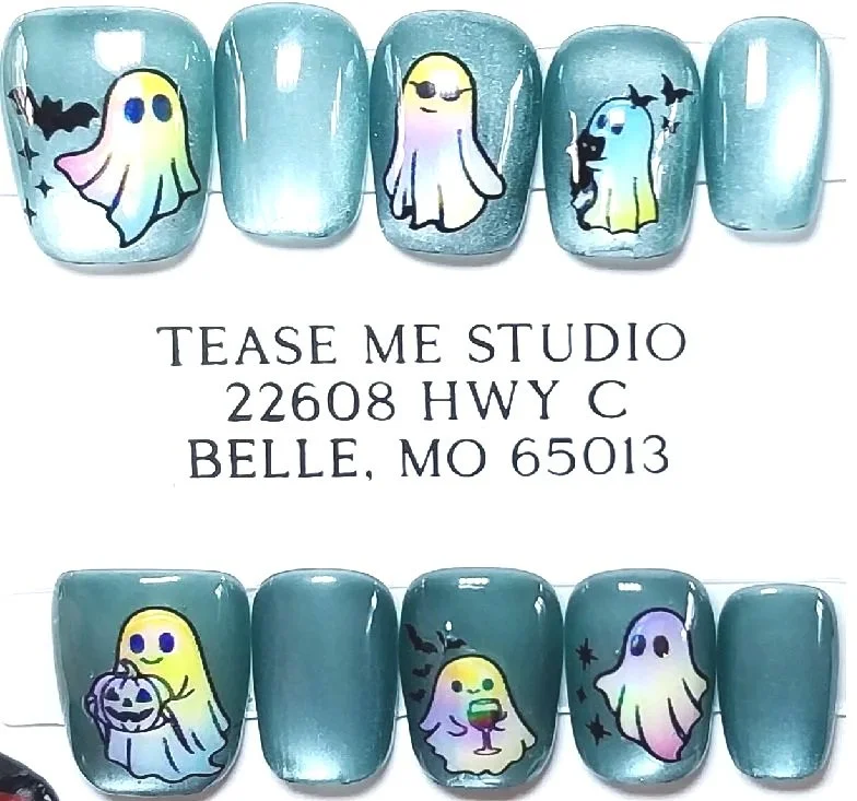 CC-222L  Rainbow Ghost Cat Eye Nails