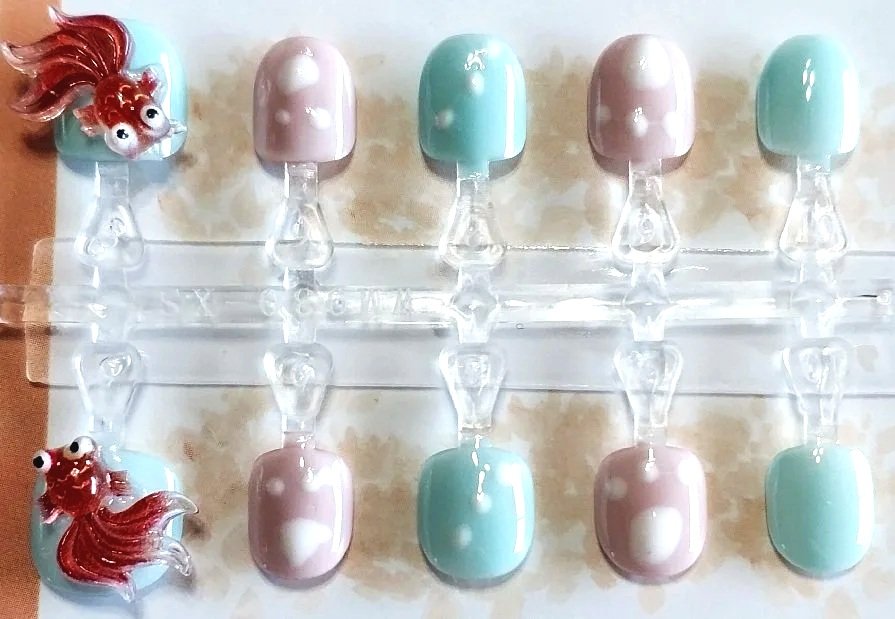 KIDS-7  Koi Fish Kids Nails