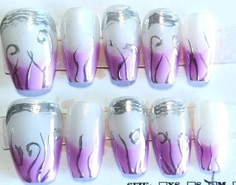 CC-426M  Lavender Ombre Nail Set