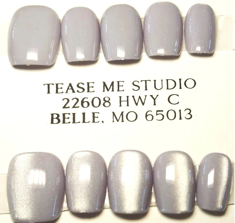 CC-392  Grey Cat Eye Nails