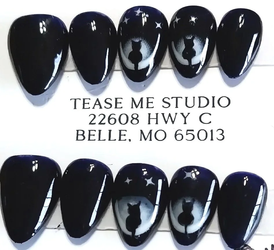 TMS-2185A Black Cat Nails