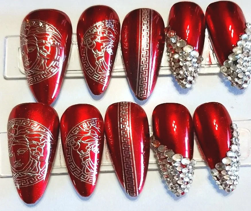 Red Versace Nail Set