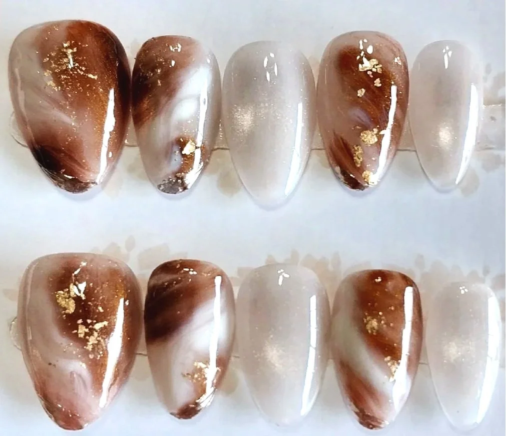 TMS-2185  Fall Marble Nails