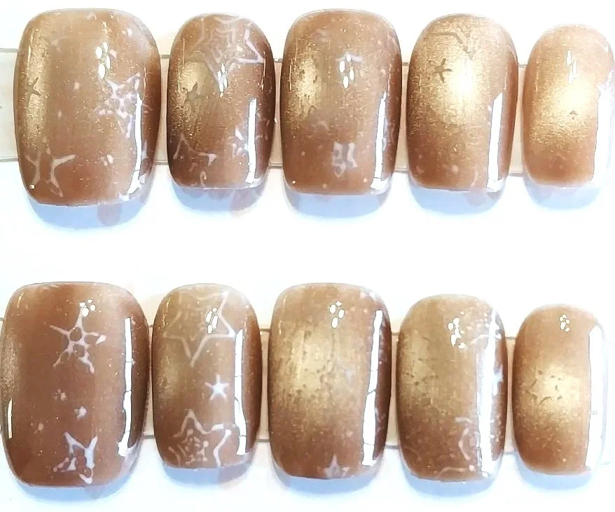 CC-583A  Beige cat eye with stars