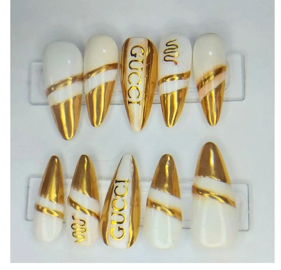 Gold GUCCI Nails