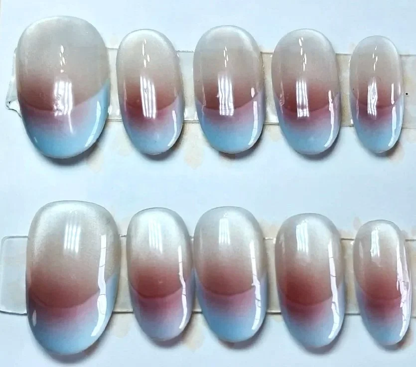 CC-950  Blue French Tip Cat Eye