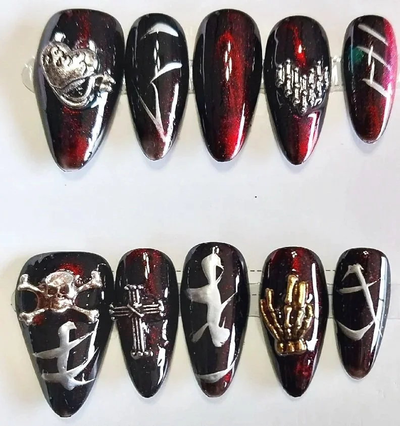 TMS-2181  Red Gothic Nail Set