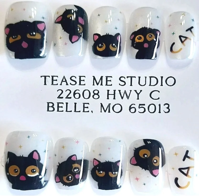 TMS-2233  Black Cat Nails