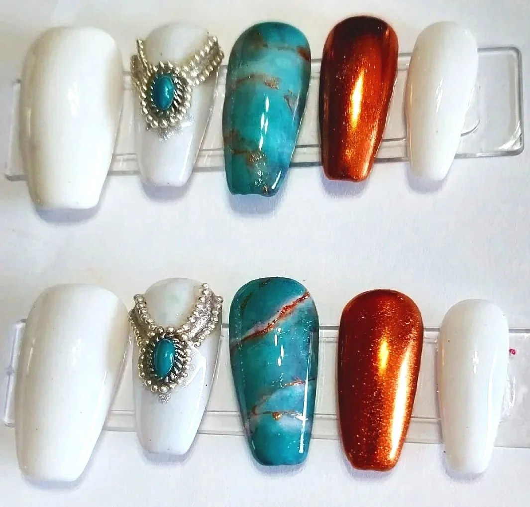 TMS- 2083  Turquoise Nail Set