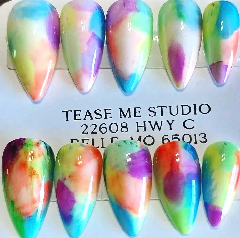 TMS-2029  Pastel Patchwork Nail Set