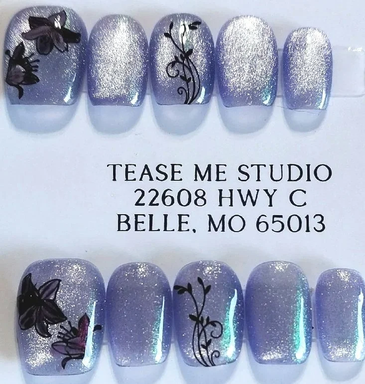 TMS-2157  Lavender Cat Eye with Lillies