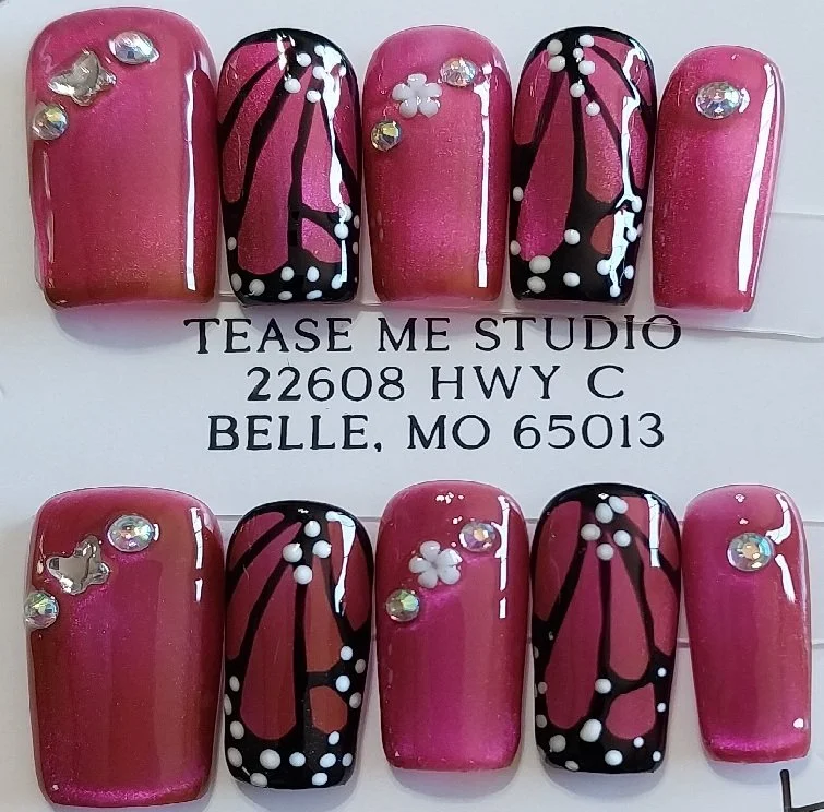 CC-568  Cat Eye Butterfly Nails