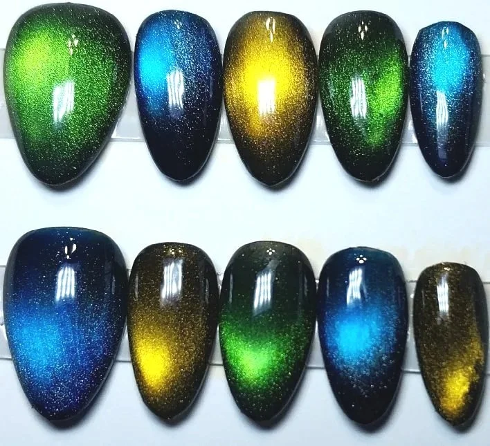CC-787M  Multi colored Cat Eye Nails