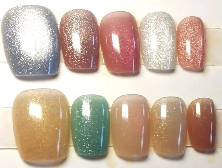 CC-977  Multi colored Cat Eye Nails