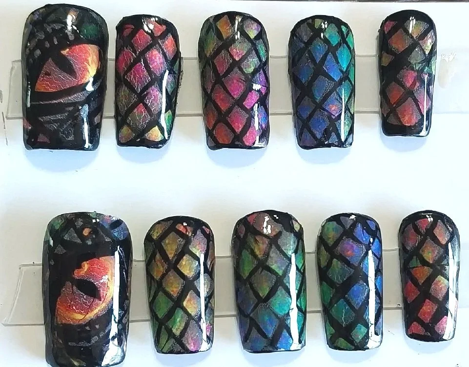 Mosaic Dragon Press-On Nails