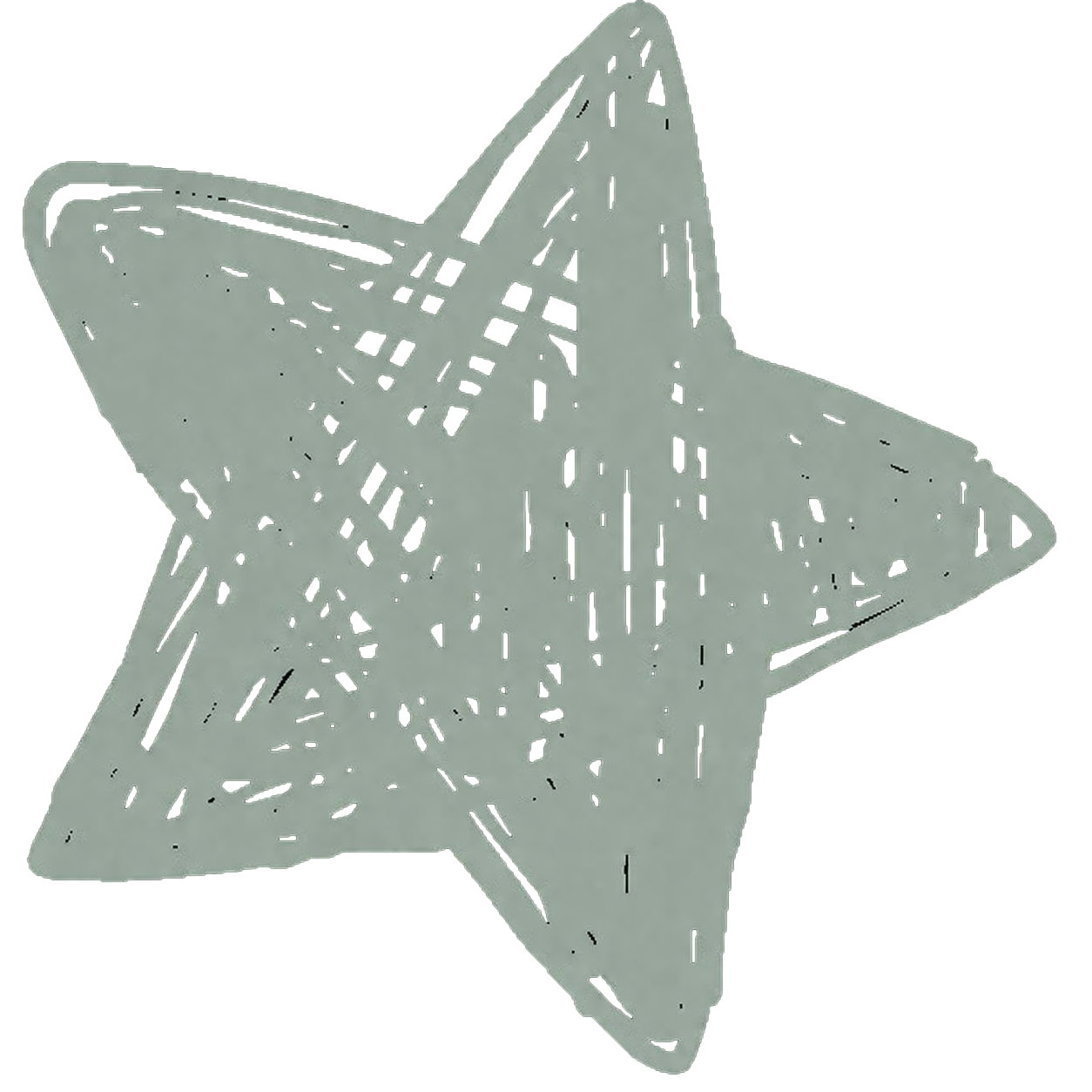 A metallic star-shaped object with cut-out holes and patterns.