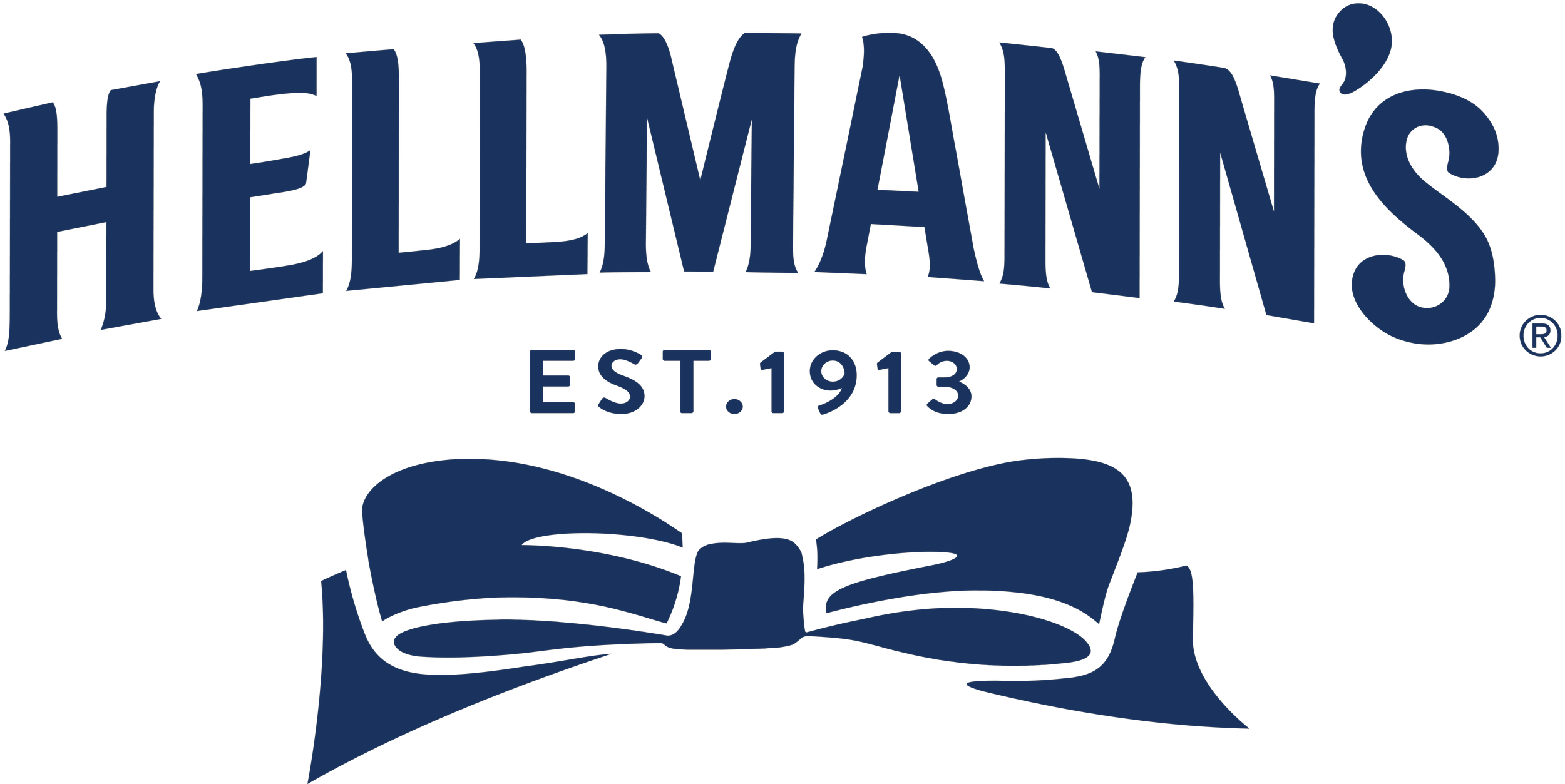 The logo of Heilmann's, established in 1913, featuring the brand name in bold blue letters above a stylized open book with a ribbon or bow underneath.