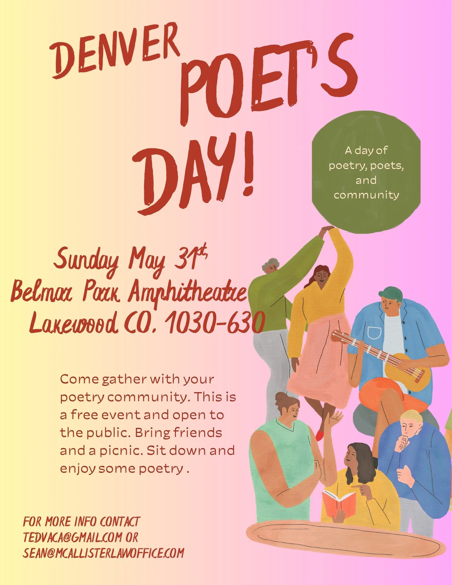 Denver Poet's Day Returns, Honoring Poets of the Mile-High Underground