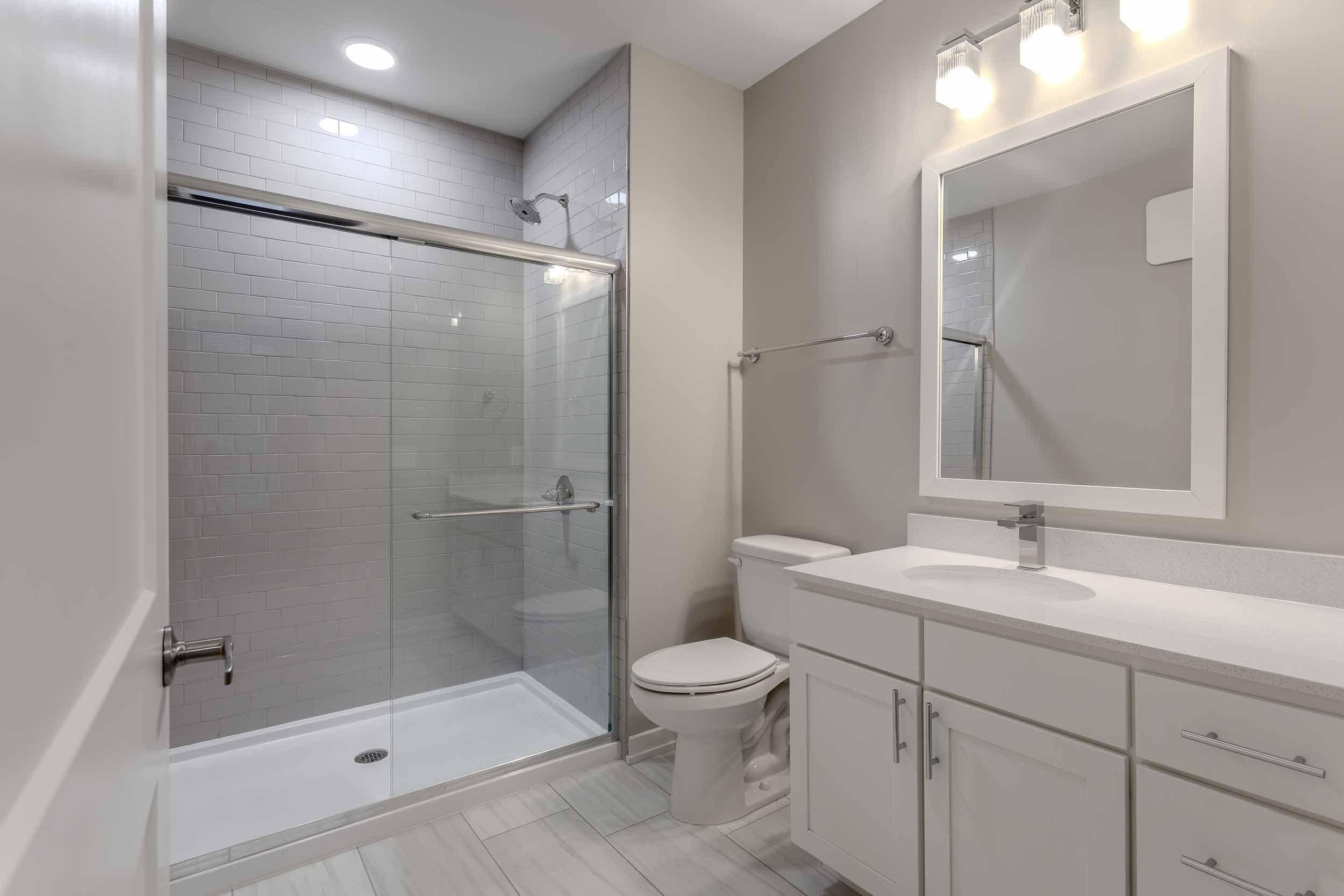 The Residences at The Sutton | Short North Apartments in Columbus, OH | Bathroom with Walk-In Shower