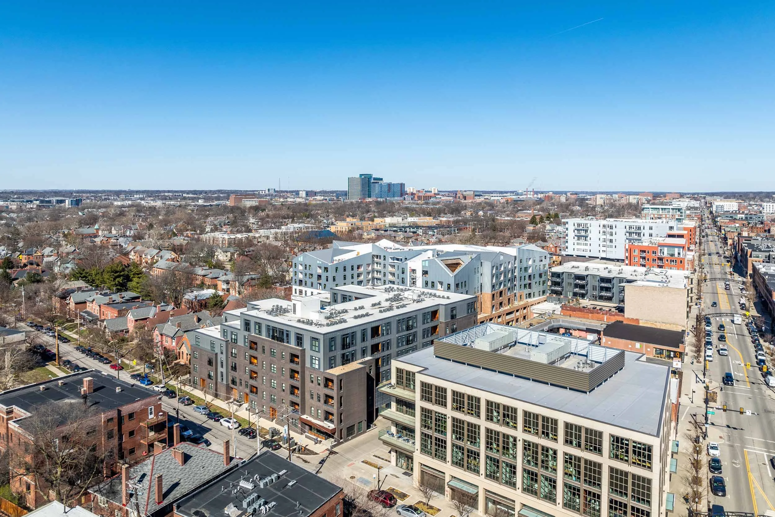 The Residences at The Sutton | Short North Apartments in Columbus, OH | Community Aerial Photo