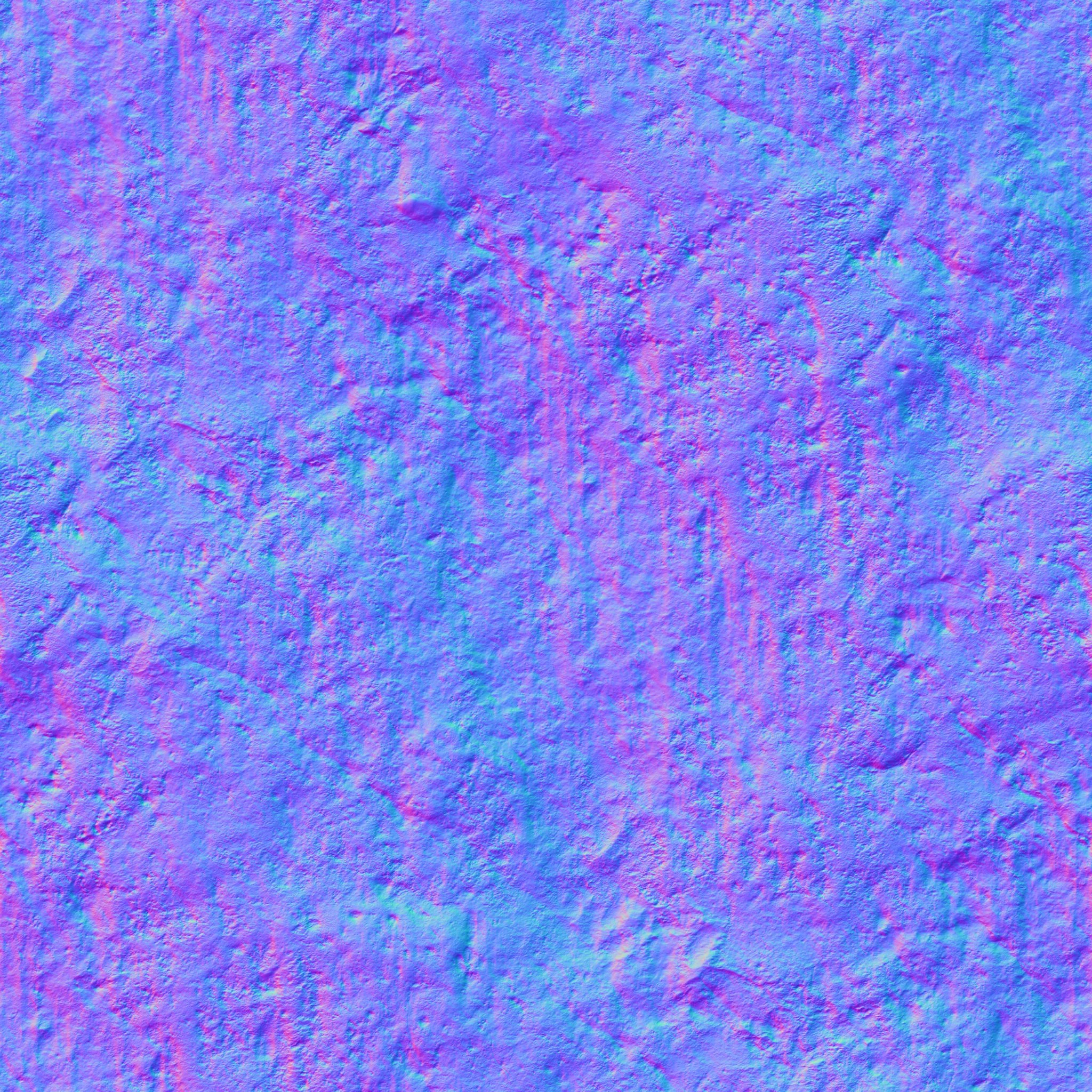 Colorful textured surface with predominantly purple and blue shades.
