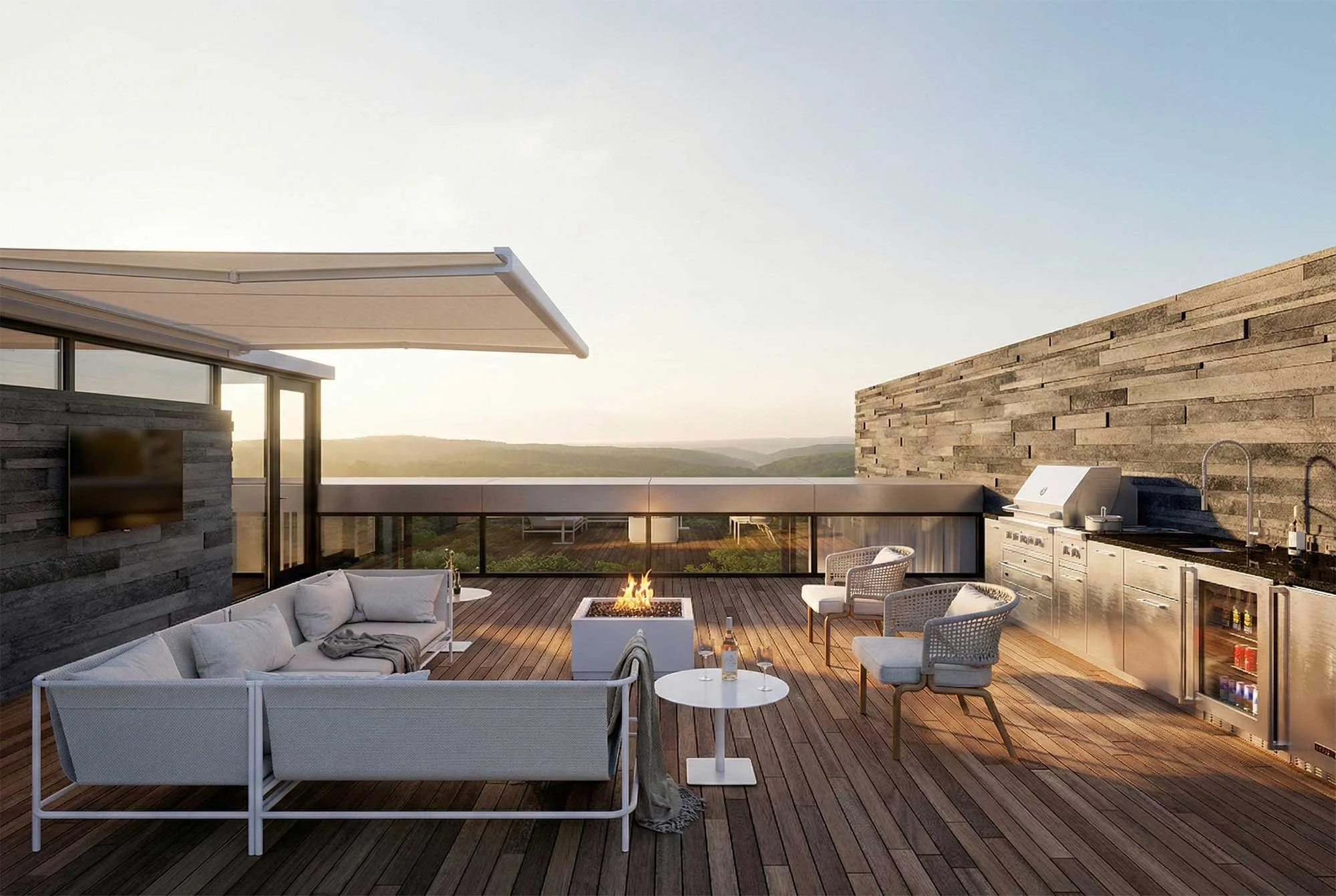 Rooftop deck at Ethan's View
