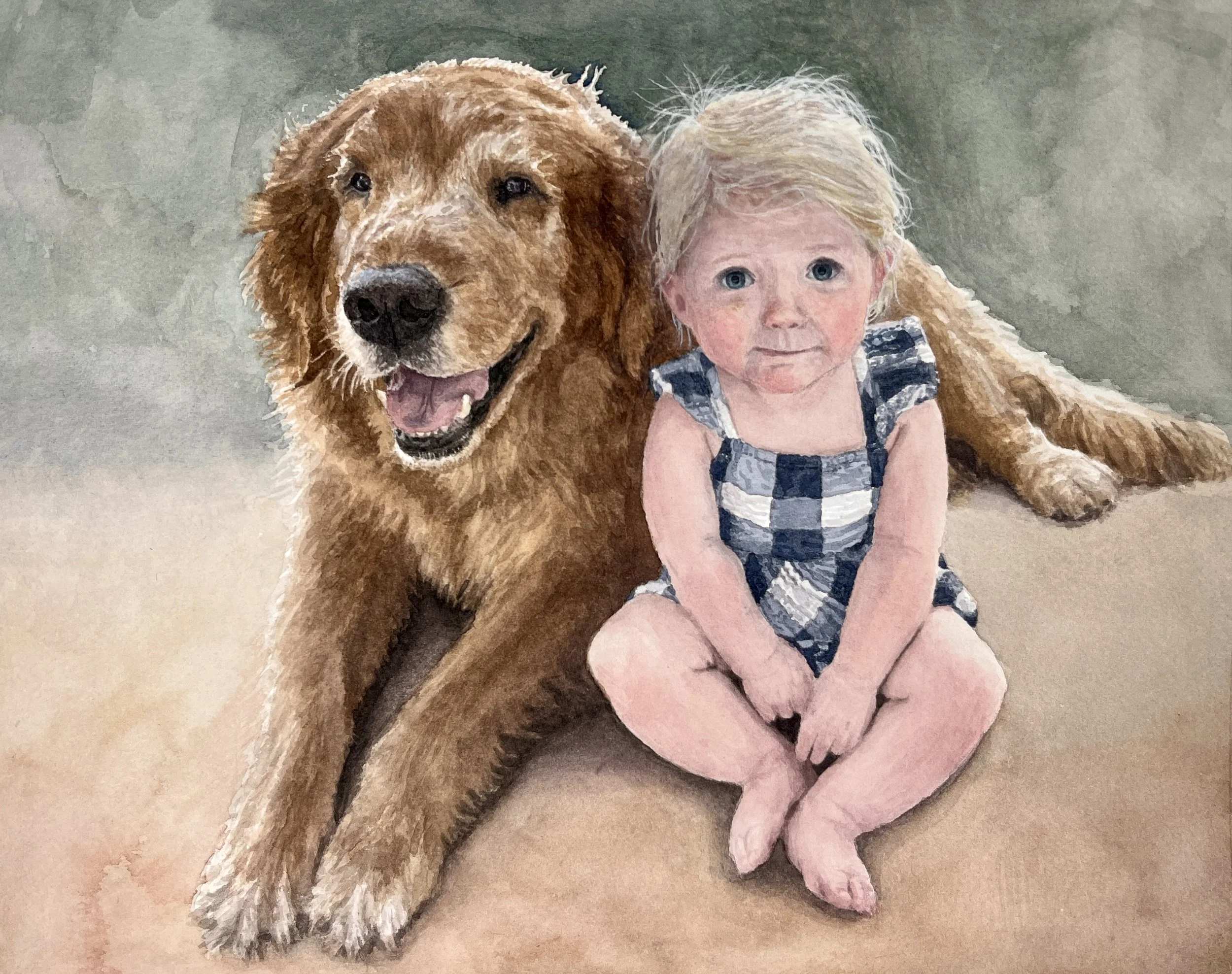 Best of Friends - From the day he met this woman’s granddaughter, this faithful dog took on the role of keeping her safe. 
[Sold]