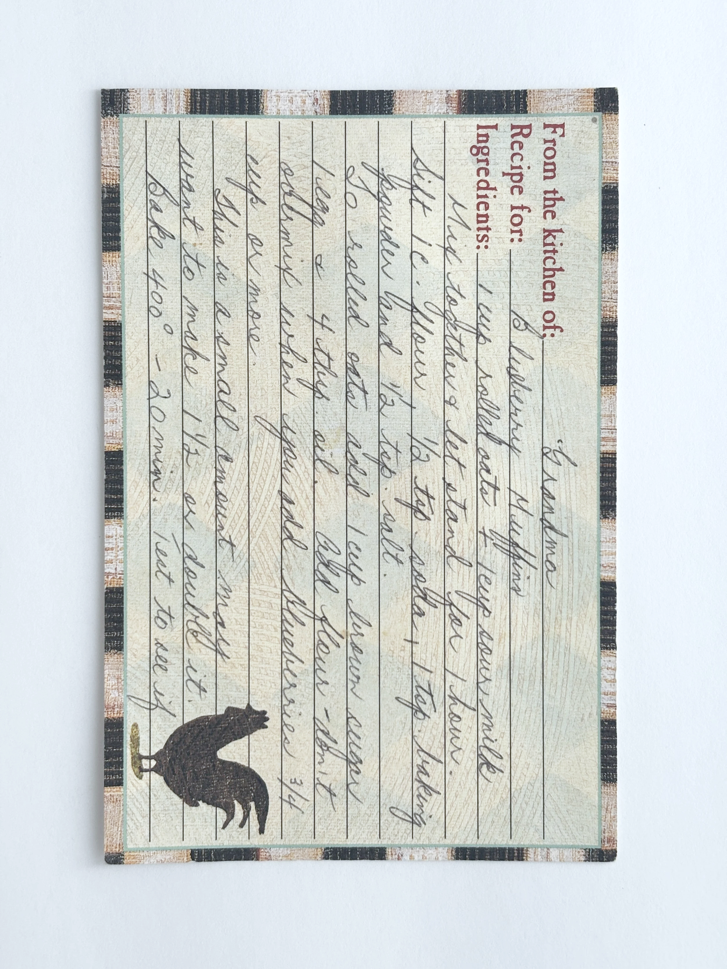 Handwritten family recipe
Reference