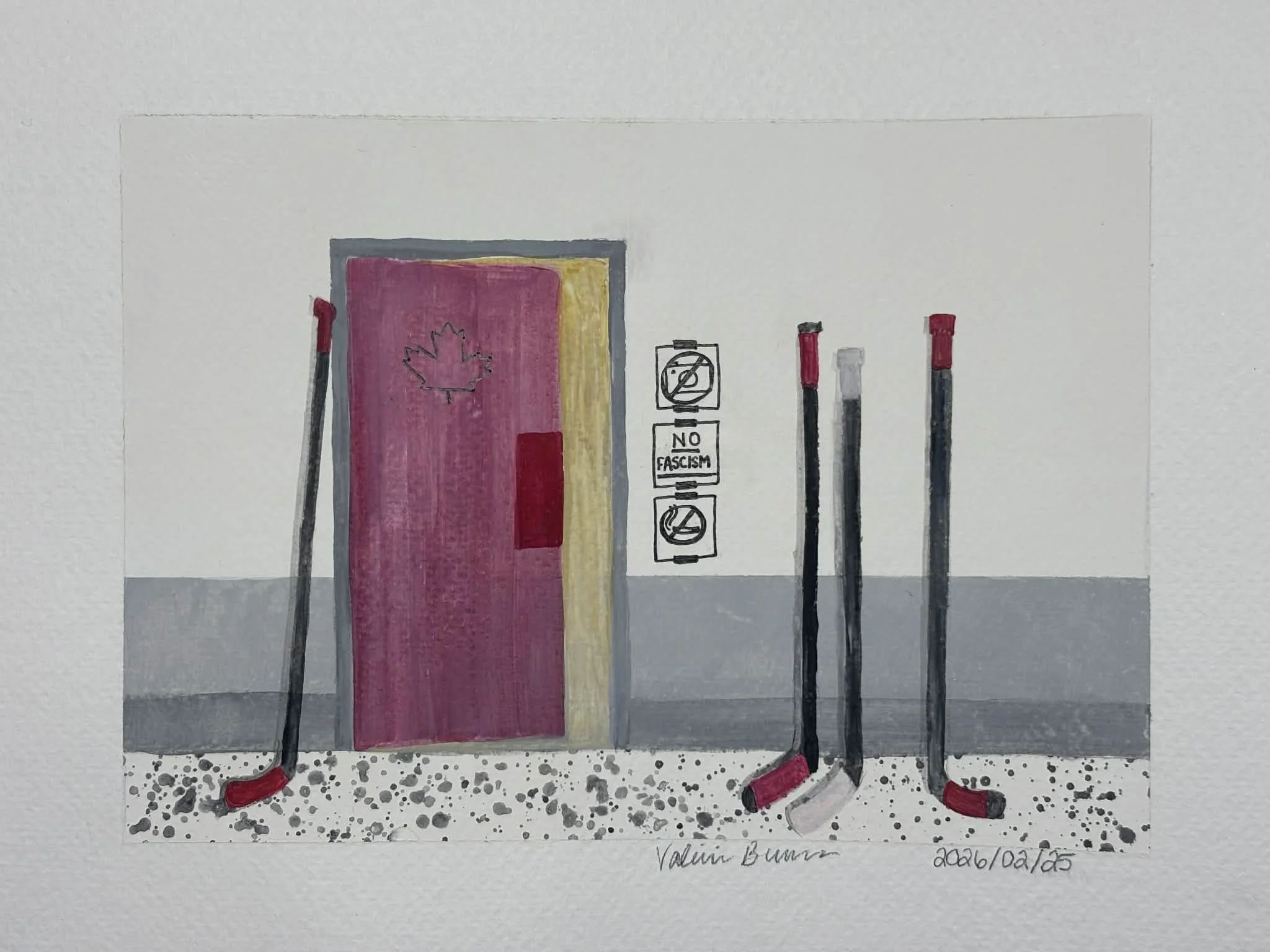 Locker Rooms Talk
5x7 Gouache