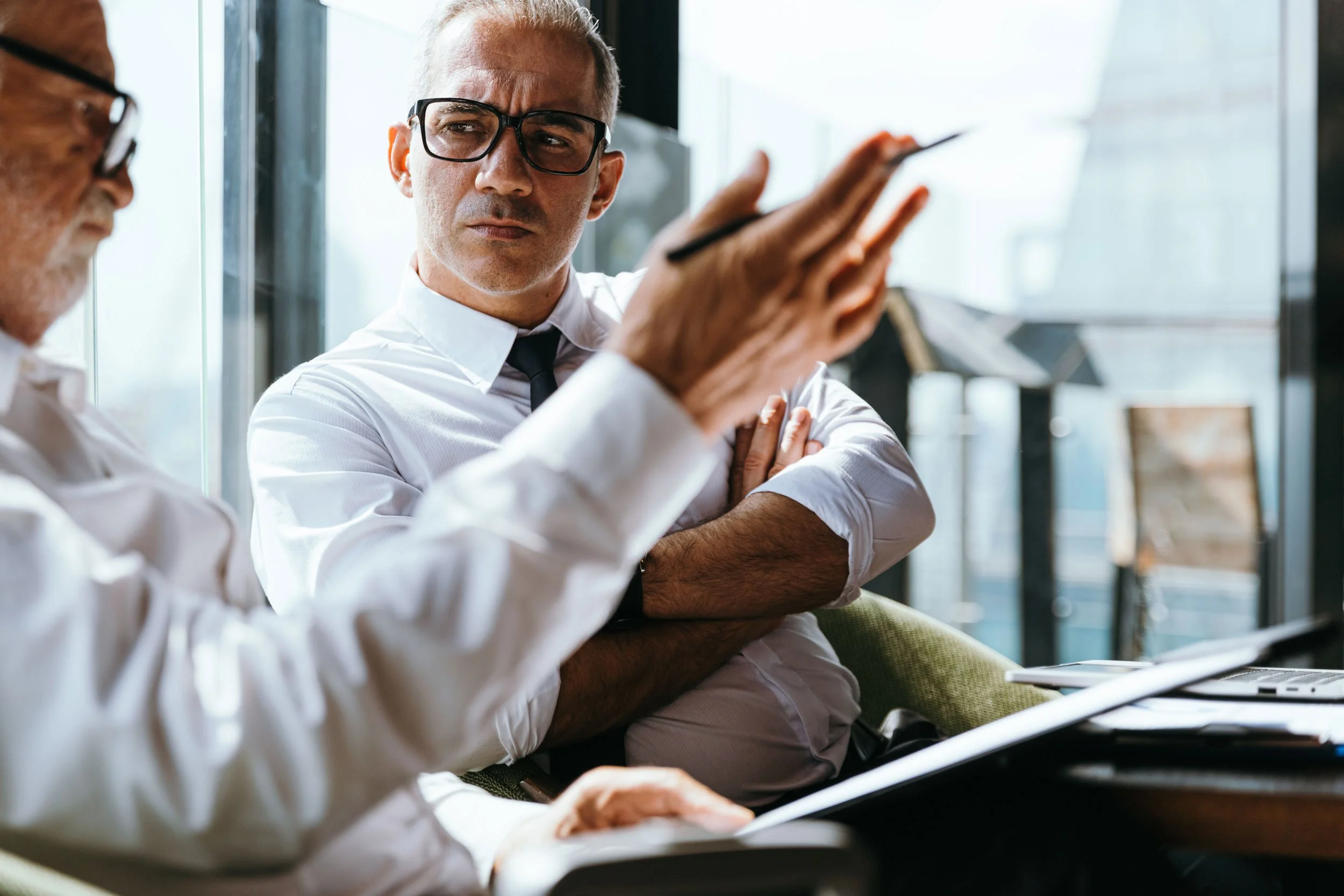Executives learning techniques for having difficult conversations at work.