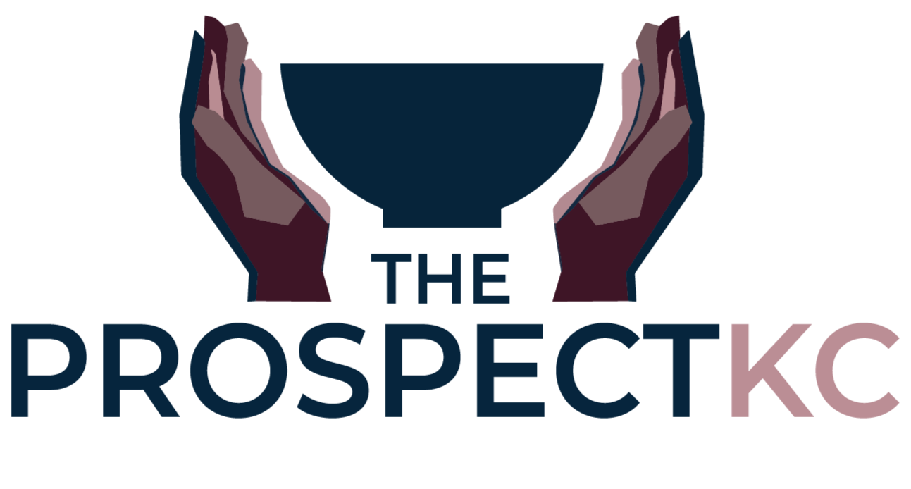 Two hands holding a trophy cup above the text 'The ProspectKC' in a logo design.