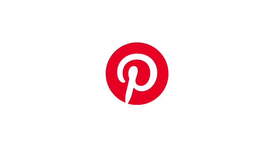 Pinterest logo with black text stating 'Pinterest' and a black background.